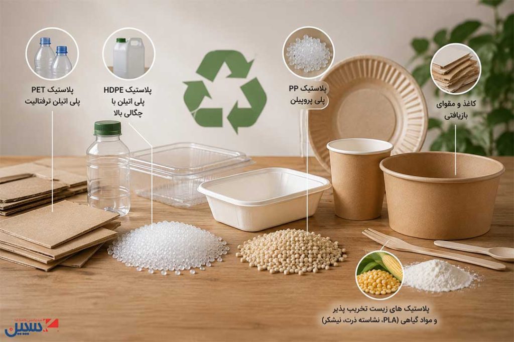 مواد اولیه ظروف یکبار مصرف قابل بازیافت