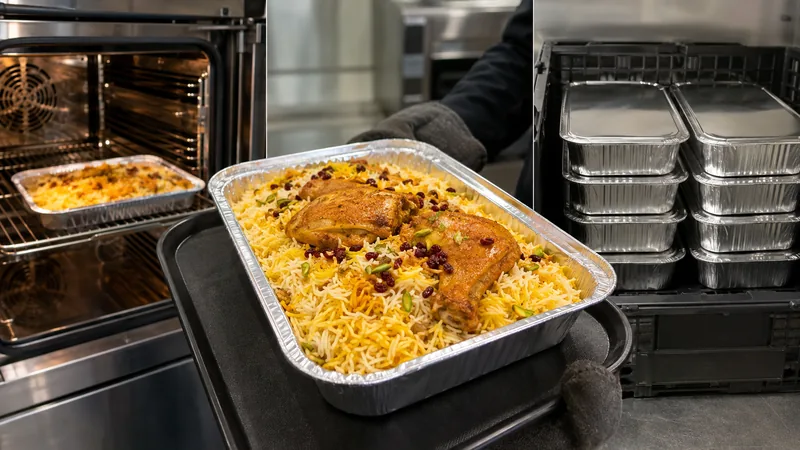 اثر ضخامت ظروف آلومینیومی بر پخت حمل و چیدمان